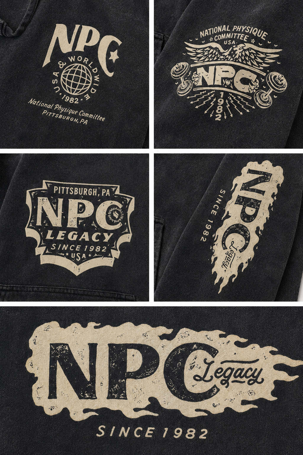 NPC LEGACY ZIP-UP DISTRESSED HOODIE