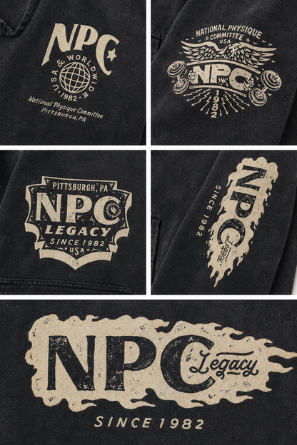 NPC LEGACY ZIP-UP DISTRESSED HOODIE