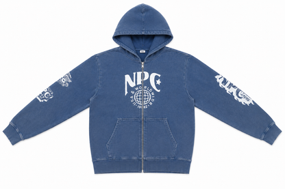 NPC LEGACY DISTRESSED ZIP-UP - COBALT BLUE