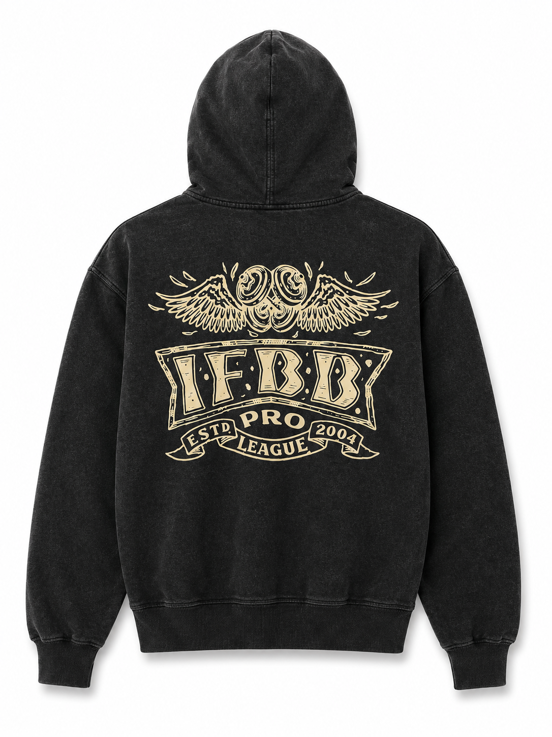 IFBB PRO LEGACY ZIP-UP DISTRESSED HOODIE