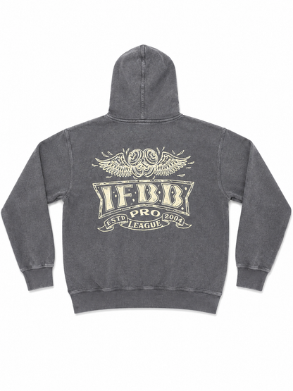 IFBB PRO LEGACY DISTRESSED HOODIE - STEEL GRAY