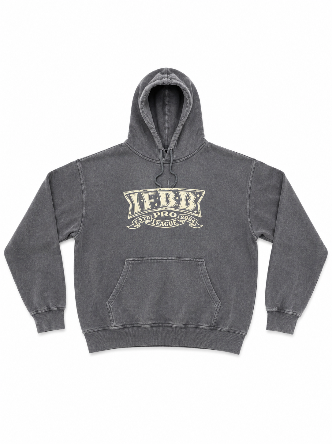 IFBB PRO LEGACY DISTRESSED HOODIE - STEEL GRAY