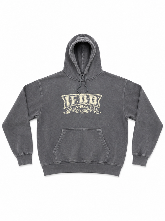 IFBB PRO LEGACY DISTRESSED HOODIE - STEEL GRAY