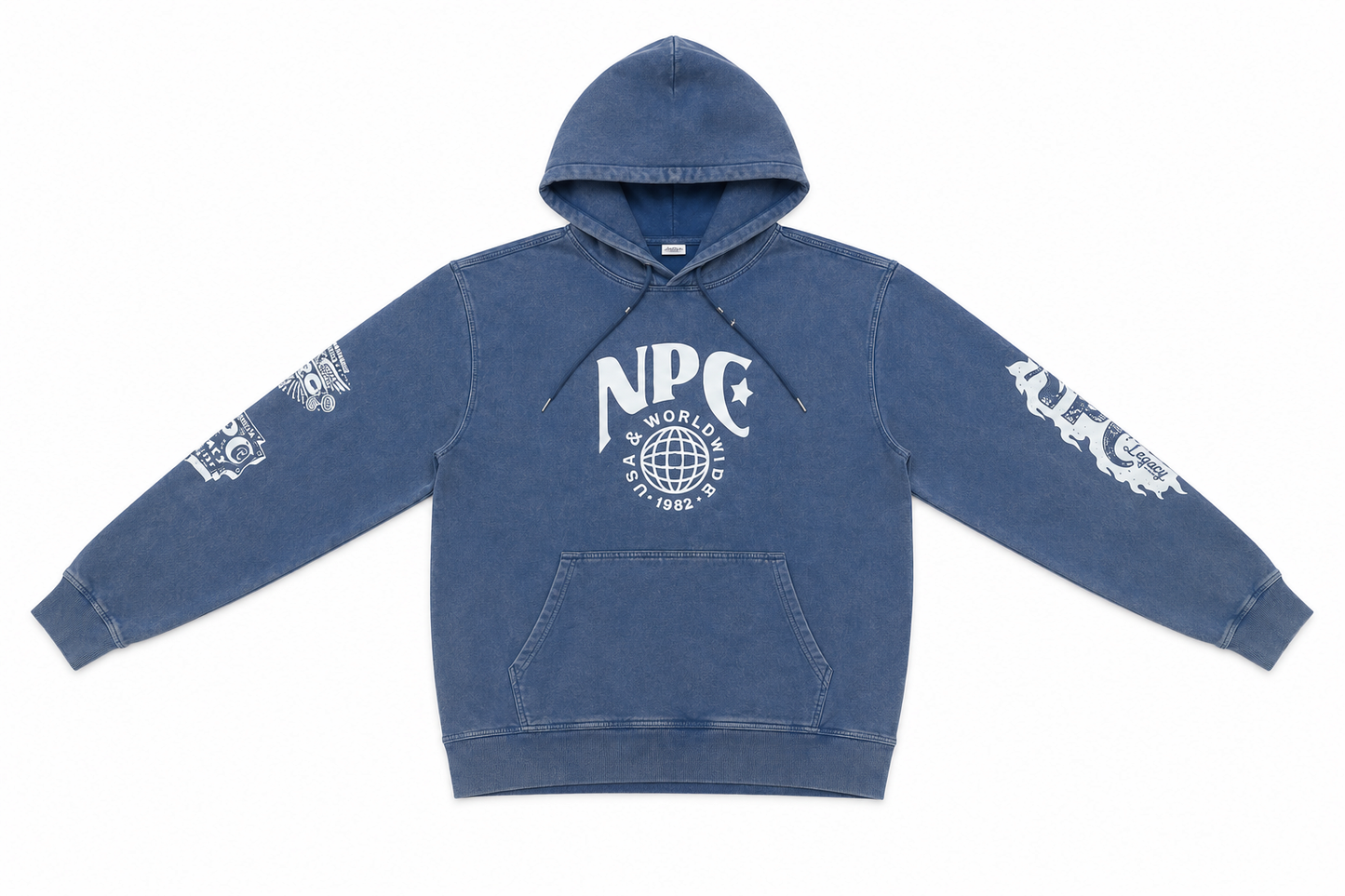NPC LEGACY DISTRESSED HOODIE - COBALT BLUE