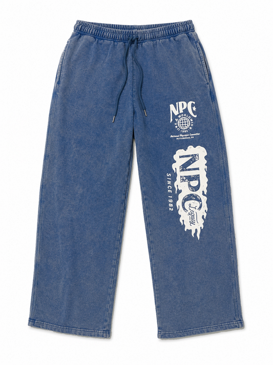 NPC LEGACY DISTRESSED SWEATPANTS - COBALT BLUE