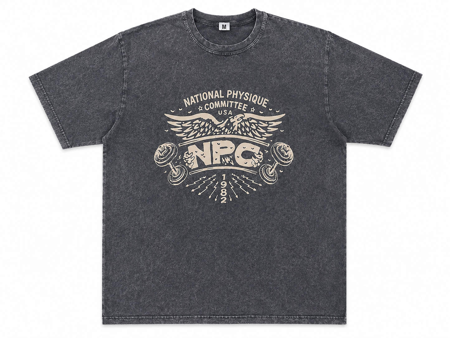 NPC LEGACY DISTRESSED OVERSIZED T-SHIRT - STEEL GRAY