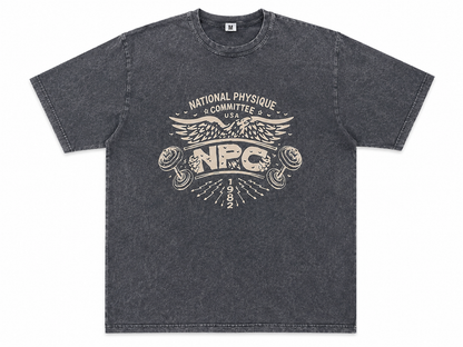 NPC LEGACY DISTRESSED OVERSIZED T-SHIRT - STEEL GRAY