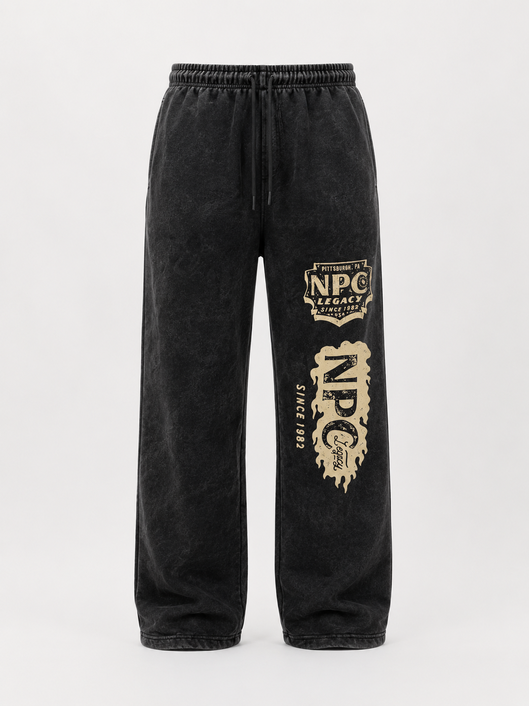 NPC LEGACY DISTRESSED SWEATS - OBSIDIAN BLACK