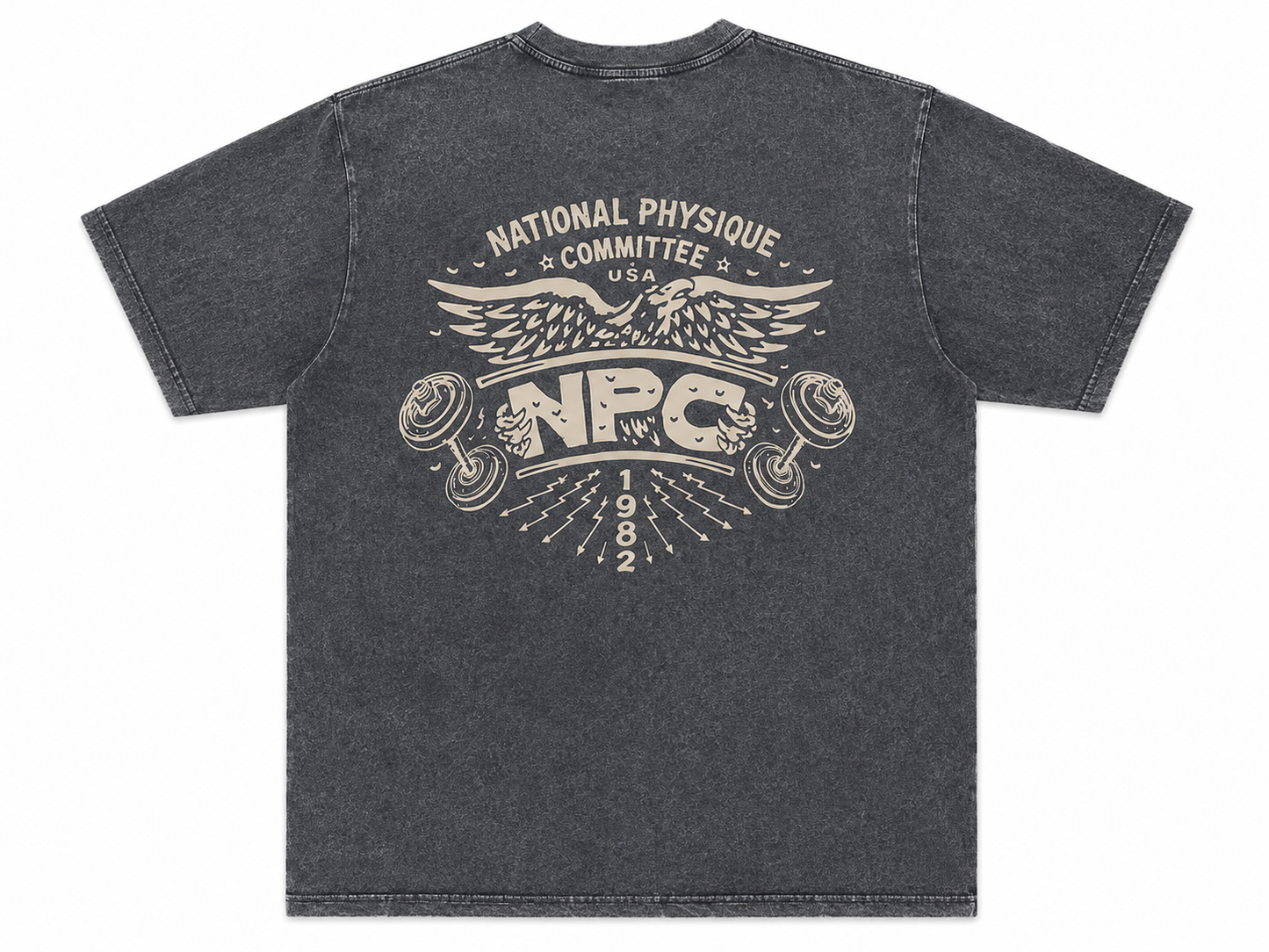 NPC LEGACY DISTRESSED OVERSIZED T-SHIRT - STEEL GRAY