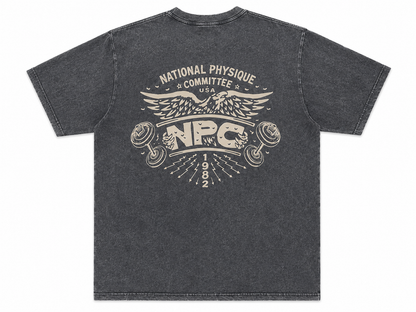 NPC LEGACY DISTRESSED OVERSIZED T-SHIRT - STEEL GRAY