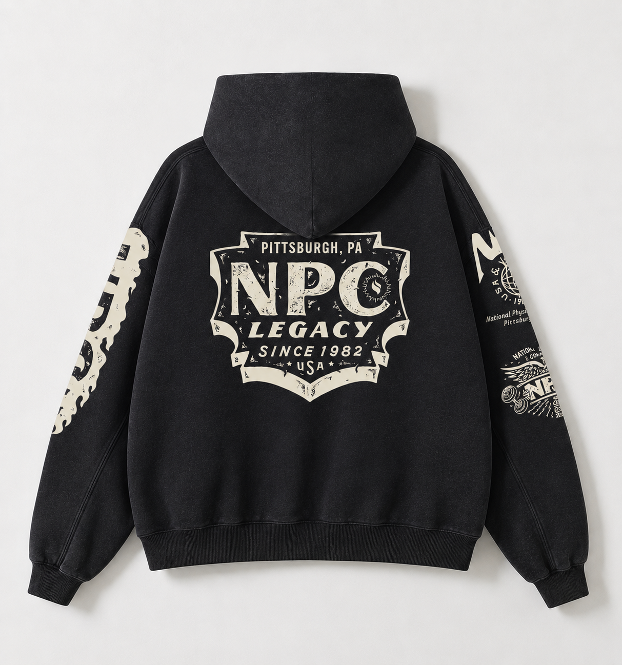 NPC LEGACY ZIP-UP DISTRESSED HOODIE