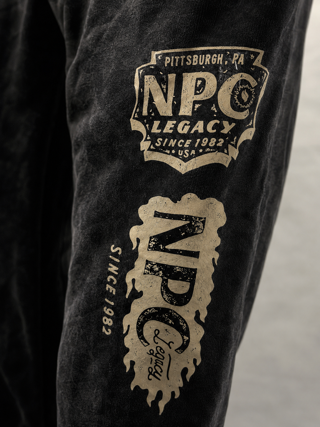NPC LEGACY DISTRESSED SWEATS - OBSIDIAN BLACK